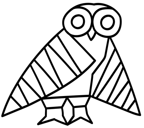 Owl Of Athena Coloring Page